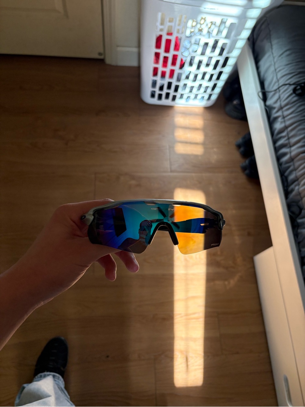 Oakley Sport Sunglasses with Blue and Orange Mirrored Lens